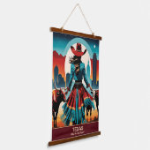 テキサス州旅行：西が始まる場所 吊り下げ型タペストリー (傾斜あり)