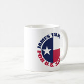 テキサス州旗をあしらったJames Talarico米国上院議員 コーヒーマグカップ (正面右)