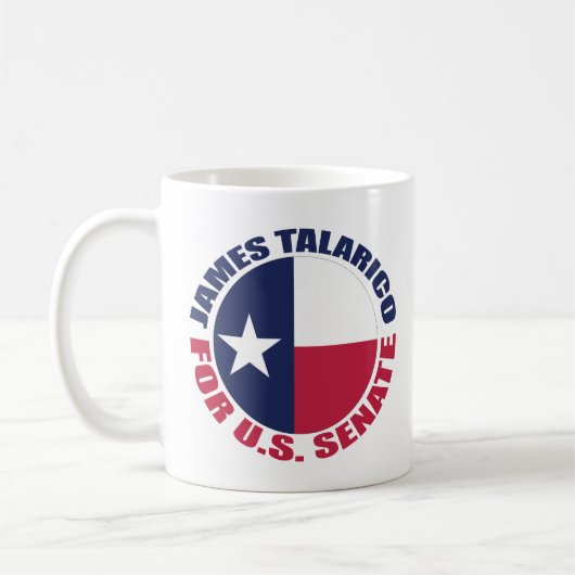 テキサス州旗をあしらったJames Talarico米国上院議員 コーヒーマグカップ (左)