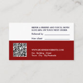 テキサス州旗、テキサス州ビジネス紹介カード エンクロージャーカード (裏面)