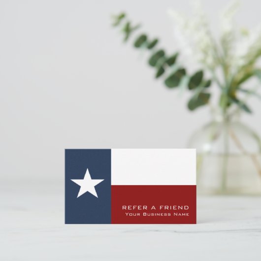 テキサス州旗、テキサス州ビジネス紹介カード エンクロージャーカード (スタンド正面)