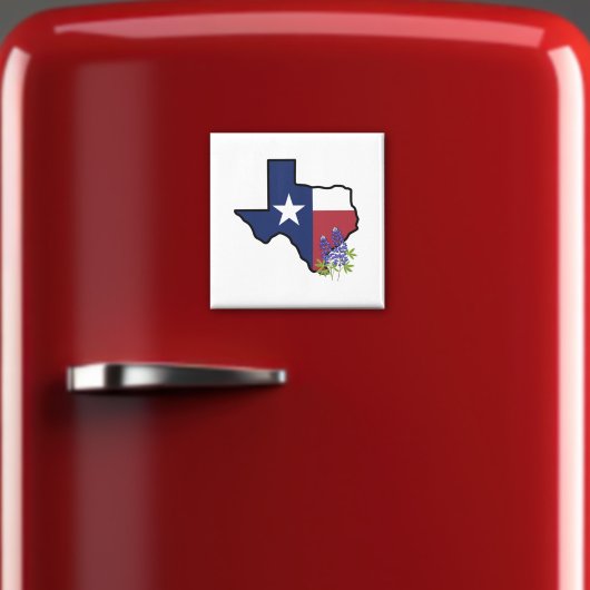 テキサス州旗(州フラワーブルーボンネット) マグネット