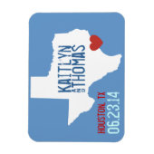 テキサス州日付の保存 – カスタマイズ可能な都市 マグネット (縦)