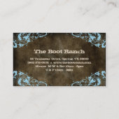 テキサス州星の名刺のブラウンのスエードの青 名刺 (裏面)