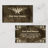 テキサス州星の名刺のブラウンのスエードの黄色 名刺 (正面/裏面)