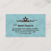 テキサス州星の名刺の空色のブラウンのジュエリー 名刺 (裏面)