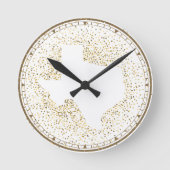 テキサス州星の州の形の切り出し ラウンド壁時計 (正面)