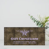 テキサス州星ギフト証明書カードホットパープルブラウン (スタンド正面)