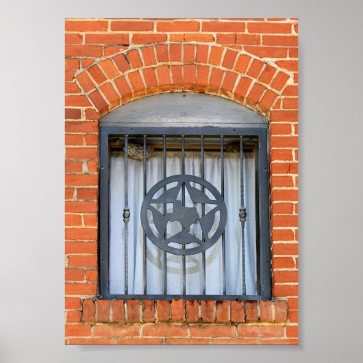 テキサス州星窓5 x 7インチ ポスター (正面)