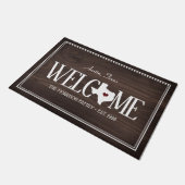 テキサス州木目パーソナライズされた州 ドアマット (アングル)