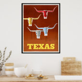 テキサス州未編集ヴィンテージ写真旧美画 ポスター (キッチン)