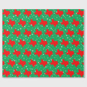 テキサス州模様の赤い地図 ラッピングペーパー (フラット)