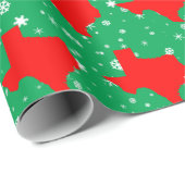 テキサス州模様の赤い地図 ラッピングペーパー (ロールコーナー)