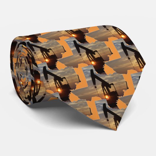 テキサス州油ポンプジャックアットサンセット ネクタイ (ロール)