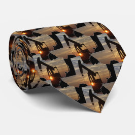 テキサス州油ポンプジャックアットサンセット ネクタイ