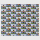 テキサス州油ポンプジャックオンサンセットオンブルーボンネット ラッピングペーパー (フラット)