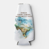 テキサス州沿岸女性のカーボーイバチェロレッテの地図 ボトルクーラー (正面)