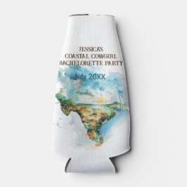 テキサス州沿岸女性のカーボーイバチェロレッテの地図 ボトルクーラー