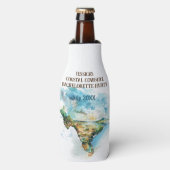 テキサス州沿岸女性のカーボーイバチェロレッテの地図 ボトルクーラー (ボトル正面)