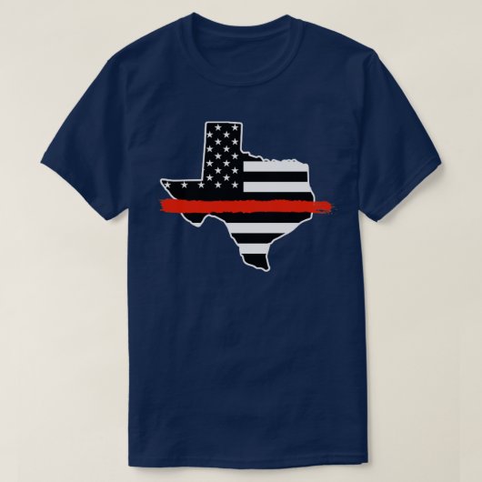 テキサス州消防士アメリカ国旗Texan Firm Tシャツ (デザイン正面)