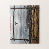 テキサス州牧場シーン。クリスマスの挨拶 ジグソーパズル (縦)