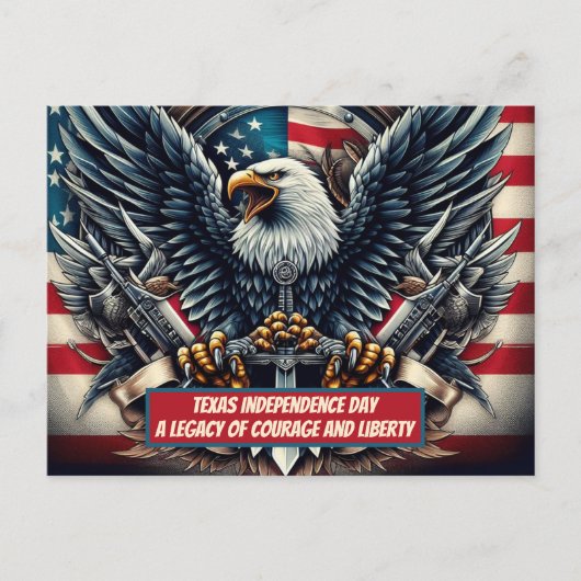 テキサス州独立と勇気と自由の遺産 ポストカード (正面)