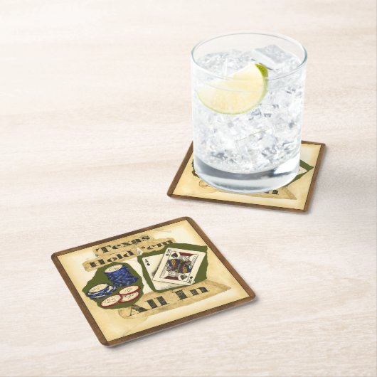 テキサス州王とエースと手を握れ スクエアペーパーコースター (インサイチュ)