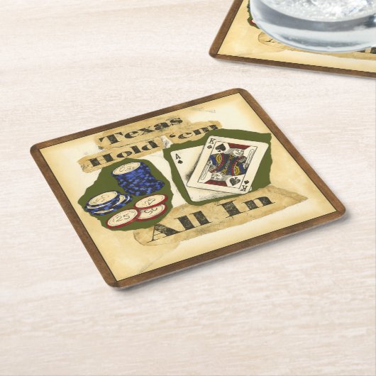 テキサス州王とエースと手を握れ スクエアペーパーコースター (アングル)