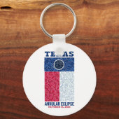 テキサス州環状日食ラウンドキーチェーン キーホルダー (正面)