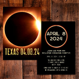 テキサス州皆既日食 2024 オリジナルデザイン 招待状