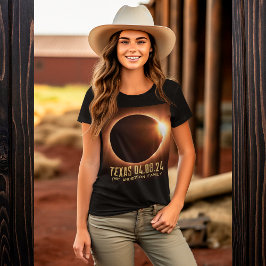テキサス州皆既日食 2024 パーソナライズ Tシャツ