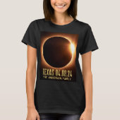 テキサス州皆既日食 2024 パーソナライズ Tシャツ (正面)