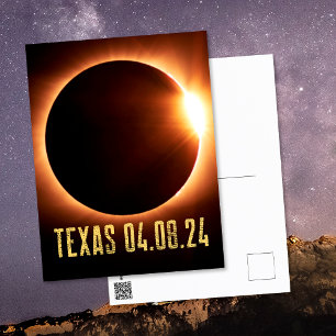 テキサス州皆既日食 2024 総合的太陽 eclipse ポストカード