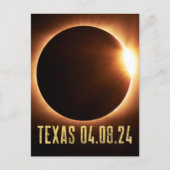 テキサス州皆既日食 2024 総合的太陽 eclipse ポストカード (正面)