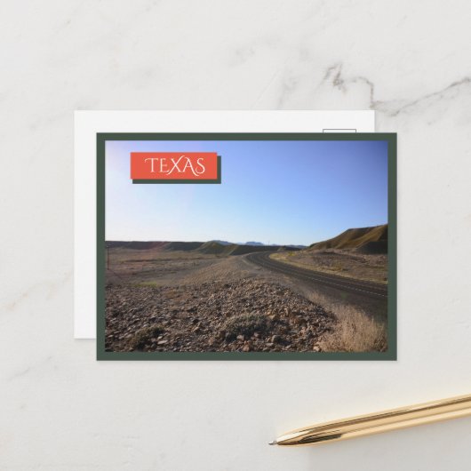テキサス州砂漠オープンロードビッグベンドポストカード ポストカード (正面/裏面インサイチュ)