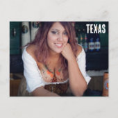 テキサス州祝の女性のハロウィーン ポストカード (正面)