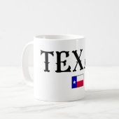 テキサス州米国州マップ国旗 コーヒーマグカップ (正面左)