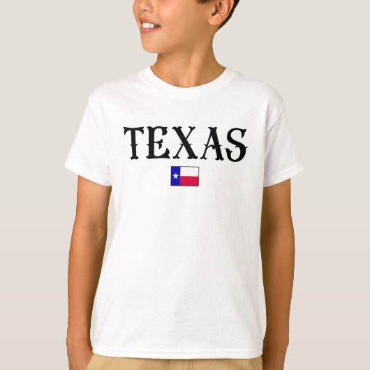 テキサス州米国州マップ国旗 Tシャツ (正面)