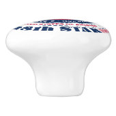 テキサス州米州赤白青タイポグラフィ セラミックノブ (側面)