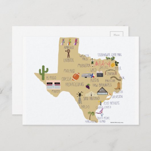 テキサス州素晴らしはがきの州 ポストカード (正面/裏面)
