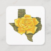 テキサス州素晴らし模様花の黄色いバラ スクエア名刺 (裏面)