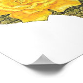 テキサス州素晴らし模様花の黄色いバラ ポスター (角)