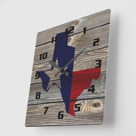 テキサス州素朴オンオーセンティックなルッキング材 スクエア壁時計 (傾斜)