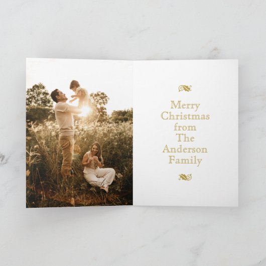 テキサス州素朴クリスマスツリー写真 シーズンカード (内部)