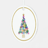 テキサス州素朴クリスマスツリー写真 メタルオーナメント (正面左)