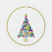 テキサス州素朴クリスマスツリー写真 メタルオーナメント (正面)