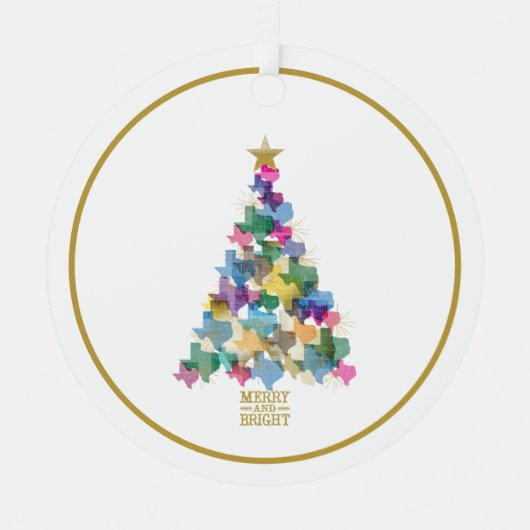 テキサス州素朴クリスマスツリー写真 メタルオーナメント (正面)
