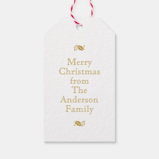 テキサス州素朴クリスマスツリー ギフトタグ (裏面)