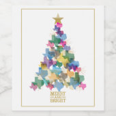 テキサス州素朴クリスマスツリー ワインラベル (シングルラベル)