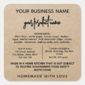 テキサス州素朴コテージローフードラベルシール スクエアシール (正面)